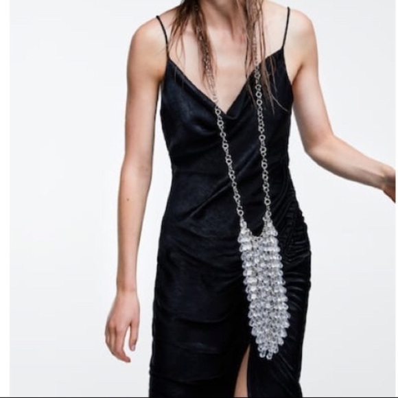 ZARA BNWT Mini Crystal Gemstone Embellished Crossbody Chain Bag - Picture 9 of 10